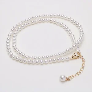 Fashionable All Match Geometric Electroplated Shell Pearl Necklace Women’s Light Luxury French Retro Imitation Pearl Bead Office