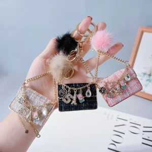 Fashionable Bag Keychain Accessory Metal Chain Car Keychain for Women