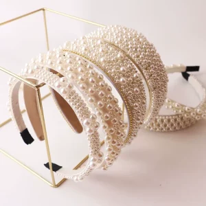 Fashionable Bridal Wide Luxury Pearl Headband Hair Accessories for Women Pearl Headband
