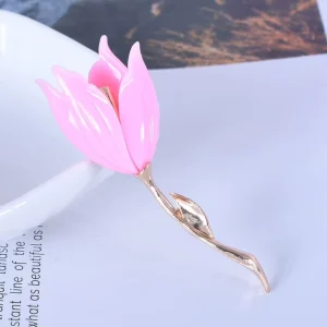 Fashionable Brooches Including Tulip-themed Floral Vintage Jewelry and Magnolia Brooches