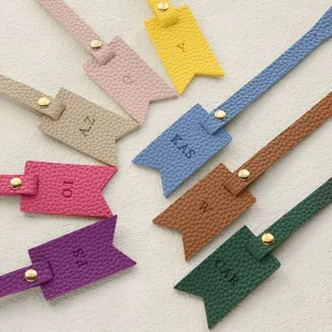 Fashionable Classic Lychee Pattern Bag Charms PU Leather DIY Debossed Pendants for Gifts Creative Luggage Tags Accessories