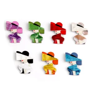 Fashionable Clothing Accessories Metal Handicrafts Alloy Girl Brooches Polished Modern 3D Design European and American Style