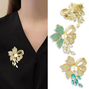 Fashionable Design Diamond Brooches Shoe Buckles Flower Brooches Elegant Crystal Brooches Women’s Clothing Accessories