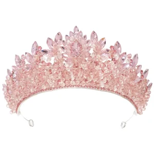 Fashionable European Bridal Crown Crystal Princess Hair Accessories for Women Gold Plated Alloy Hair Accessories