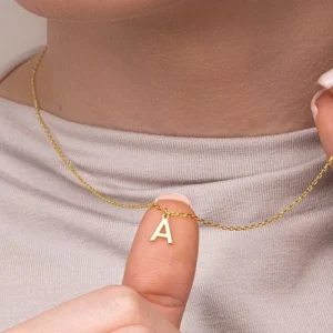 Fashionable Fashion Accessories 18k Gold plated Stainless Steel 26 Letters Pendant Female Necklace Christmas