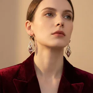 Fashionable Geometric Crystal Earrings Alloy Dangle Earrings with Rhinestone Women’s Daily Party Jewelry Gift