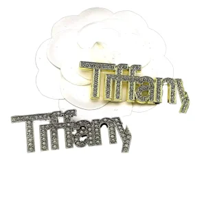 Fashionable Gold Plated Zinc Alloy Crystal Rhinestone Stone Letter Brooch Unisex Pin Coat Suit Dress Wedding Party Accessories