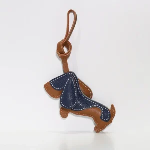 Fashionable Handmade Bag Charms Basset Hood Cartoon Cute 3D Stuffed Sheepskin Leather Bag Pendants