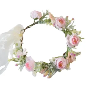 Fashionable Handmade Floral Headbands for Girls 45cm Circumference Party Decorations