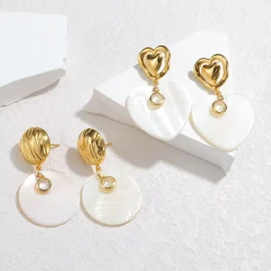 Fashionable High end Earrings Exaggerated Stainless Steel Round Geometric Design Drop Earring for Woman Jewelry
