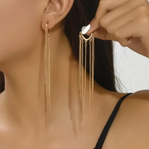 Fashionable High end Niche Design Tassel Earrings a Fashionable Guest