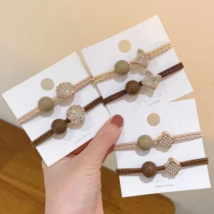 Fashionable Hot Selling High end Water Diamond High Elasticity Hair Tie Hair Loop Women’s Hair Accessories