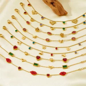 Fashionable Hypoallergenic Bangle 18K Gold Dripping Fruit Flower Rhinestone Simple Bracelet for Women Party Gift
