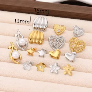Fashionable Ladies’ Trendy Earrings 18K Gold High end Fashion Stud Earrings Diy Stainless Steel Earrings Factory