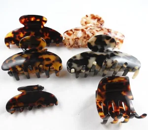 Fashionable Large Acetate Hair Claw for Women Vintage Tortoise Shell Design High Quantity Jewelry for Wedding Party Engagement
