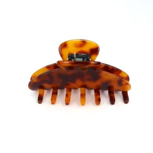Fashionable Light Brown Tortoise Shell Gold Plated Crystal Hair Claw Acetate Jewelry Set Resin Accessories Wedding