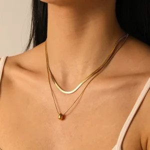 Fashionable Light Luxury Double layered Simple High end Necklace Accessories Female Design Clavicle Chain