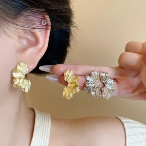 Fashionable Line Design Earrings Trendy Street Earrings Geometric Irregular Alloy Earrings