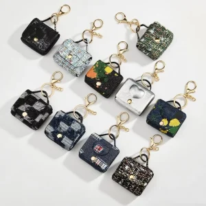 Fashionable Mini Leather Bags Charm Designer Purses Pendants Handbags Decorations Storage Bags Coin Purses Headphone Cases