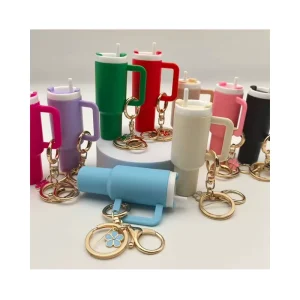 Fashionable New Multipurpose Lip Balm Holder Keychain Backpack Charm Unisex Mini Cup Keychain