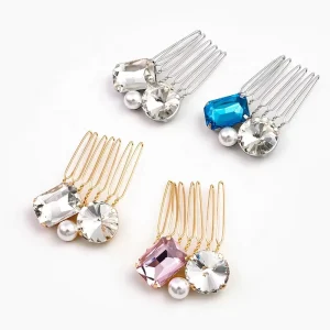 Fashionable New Shape Metal Hairpin Hairgrips Set Silver and Gold Stone Hair Accessories for Girls 5cm Size