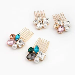 Fashionable New Shape Metal Hairpin Hairgrips Set Silver and Gold Stone Hair Accessories for Girls 5cm Size