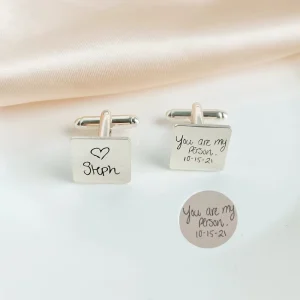Fashionable Personalized Custom Name Cufflinks Stainless Steel Rose Gold Engraved Letter Cufflinks Christmas Birthday Gift