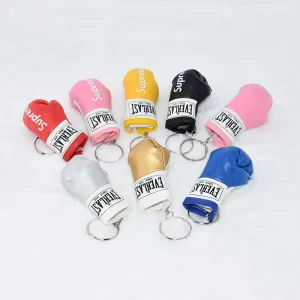Fashionable Plastic PVC Mini Boxing Gloves Keychain Backpack Accessories and Gift Pendant Knuckles Keychain