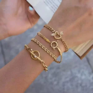 Fashionable Stainless Steel Bracelet Women’s High End Light Luxury 18k Jewelry Colorless Titanium Steel Jewelry