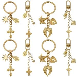 Fashionable Star Moon Cross Celestial UV Lightweight Waterproof Mystical Geometric Backpack Charm Women Metal Carabiner Keychain