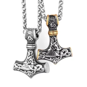Fashionable Viking Triquetra Logo Hammer Copper Bamboo Pendant European American Style Men’s Personalized Hip hop
