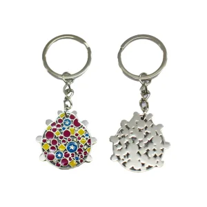 Fashionable Zinc Alloy Personalized Customizable Keychain Colorful Flower Car Keyring Women’s Gift Cartoony Bag Charms Pendant