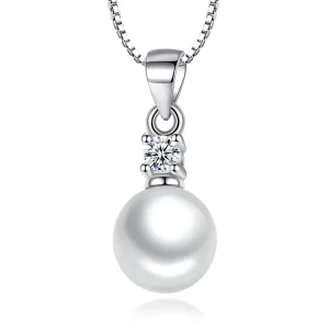 Fashionable Zircon Pearl Necklace Simple Elegant Female Jewelry