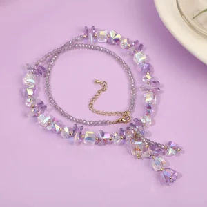 Fashionable and Creative Design Crystal Necklace Sweet and Personalized Crystal Pendant Simple and Fresh Women’s Accessories