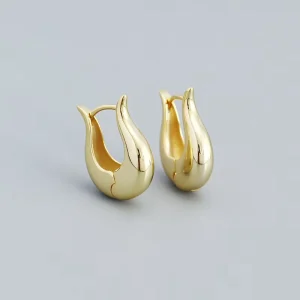 Fashionable and Exquisite Geometric Earrings with Golden Smooth U shaped Ear Buckles Simple and Versatile Earrings