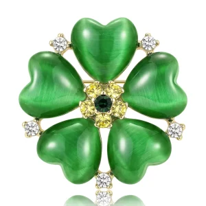 Fashionable and Exquisite Women’s Stone Flower Brooch Suit Coat Accessory Brooch Versatile