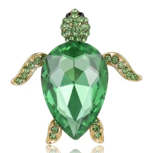 Fashionable and Luxurious Diamond encrusted Turtle Brooch Personalized and Creative Clothing Accessory Corsage Animal Pin