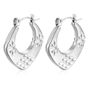 Fashionable stainless steel earrings simple and trendy women’s high end feeling light luxury earrings