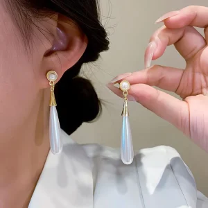 Fashon Ladies Pearl Water Droplet Earrings for Jewelry Shop N25944