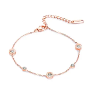 Fast Dispatch Stainless Steel Rose Gold Crystal Anklet Chain for Women Fashion Jewelry