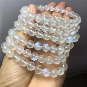 Fast Shipping Natural Blue Moonstone Ball Bracelet Crystal Stone Female Fashion Ornament