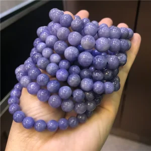 Fast Shipping Natural Tanzanite 8mm 10mm 12mm Bracelet Women’s Fashion Crystal Jewelry Birthday Gift