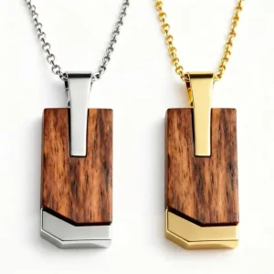 Fatingna Stainless Steel DIY Engravable Gold Plated Rectangular Pendant Necklace Trendy Geometric Shape Couple Gift