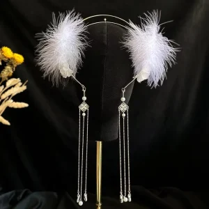 Feather Ancient Style Ethereal Tassel Handmade Hairband Hair Accessory Photo Prop Livestream Headpiece Women’s Hair Headband