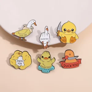 Feathery Companions Enamel Pins Cute Animal Lapel Cartoon Duck Goose Chicken Brooches Clothes Lapel Badge Backpack Pin