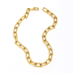 Fenny 18K Gold Plated Waterproof Fashion Chunky Statement Basic Chain Stainless Steel Necklace for Women