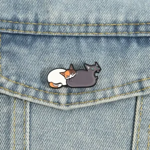 Fierce Cat Cartoon Enamel Pin Funny Bite Cat Brooch Bulk Lapel Badge Cute Animal Jewelry