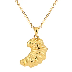 Fine 18k Gold Croissant Pendant Necklaces for Women 925 Sterling Silver Fashion Chains Food Charm Necklace Custom Jewelry