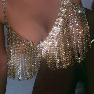 Fine Crystal Body Chain Jewelry for Women Party Thong Bikini