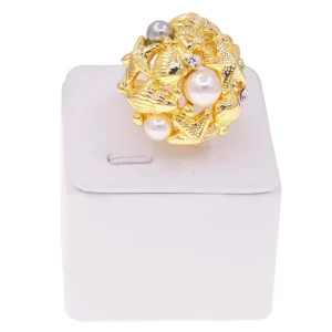 Fine Dubai 24K Gold Plated Open Adjustable Copper Alloy Fashion Jewelry Rings for Women